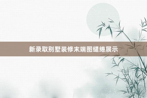 新录取别墅装修末端图缱绻展示