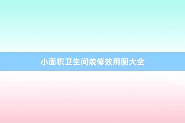 小面积卫生间装修效用图大全